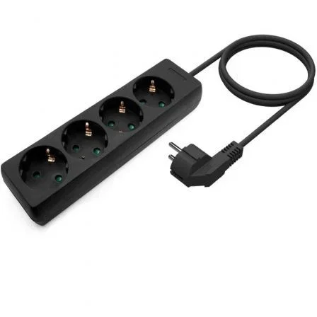 Aisens Regleta de 4 Tomas con Cable de 1,4 m, Negro